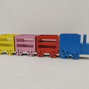 Multicolor train themed gift boxes