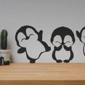 Wall decor dancing penguins