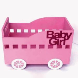 Bus themed baby announcement box