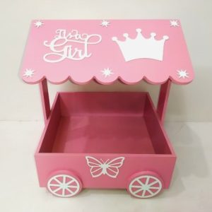 Gift cart themed baby announcement box