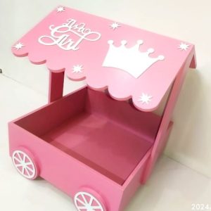 Gift cart themed baby announcement box