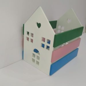 Multicolor house themed gift box